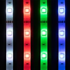   HOME Zenére villogó LED szalag, 5m, RGB, szett, 150LED színváltó