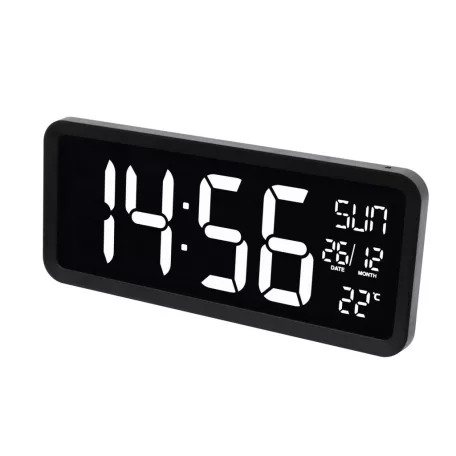 Home LTCJUMBO óra és hőmérő, asztali és fali óra, USB adapter hosszú, 2.5m vezetékkel, a környezethez alkalmazkodó fényerő