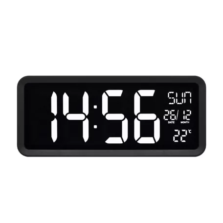 Home LTCJUMBO óra és hőmérő, asztali és fali óra, USB adapter hosszú, 2.5m vezetékkel, a környezethez alkalmazkodó fényerő