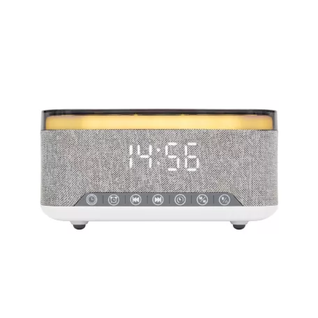 HOME LTCR06 multimédia lejátszó és ébresztőóra, 2x5 Watt, Qi telefontöltés, Bluetooth TWS, FM rádió, LED kijelző, beépített akkumulátor
