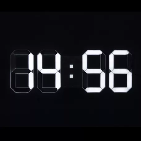 Home LTC 04 digitális, 3D LED ébresztőóra, 80 mm magas fehér kijelző, kitűnően leolvasható, háromféle fényerősség