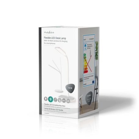 LED Lámpa drótnélküli töltővel | Szabályozható - a Terméken | LED / Qi | 10 W | Állítható fényerővel | Hideg Fehér / Meleg Fehér / Természetes Fehér | 2700 - 6500 K