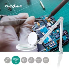   Nagyító asztali lámpa | Lencse erőssége: 3 Dioptria | 6500 K | 9 W | 720 lm | Fehér