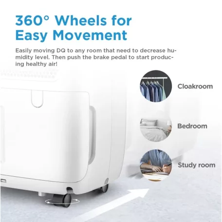 Midea ASTRA smart páramentesítő légtisztító Ionizátor UV-C fertőtlenítő H13 HEPA filter MsmartHome app wifi párátlanító 12/nap 3l tartállyal görgös láb MDDQ1-12DEN7