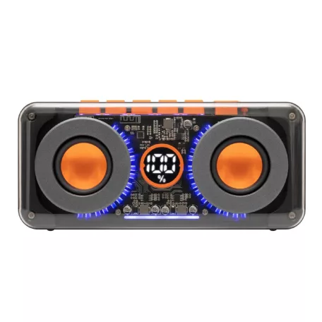 SAL MECHAPOWER vezeték nélküli hangszóró és multimédia-lejátszó, 2 x 10 W, RGB LED, BT TWS, USB-C, ~8 óra üzemidő, superbass mélysugárzó