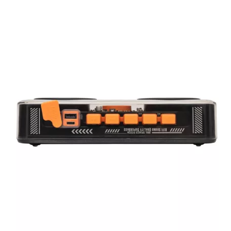 SAL MECHAPOWER vezeték nélküli hangszóró és multimédia-lejátszó, 2 x 10 W, RGB LED, BT TWS, USB-C, ~8 óra üzemidő, superbass mélysugárzó