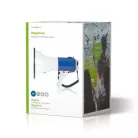 NEDIS Megafon KIHANGOSÍTÓ szurkolói | Maximális hatótáv: 1500 m | Maximális hangerő szabályozás: 135 dB | Levehető Mikrofon | Beépített sziréna | Váll pánt | Fehér / Kék