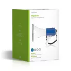 NEDIS Megafon KIHANGOSÍTÓ szurkolói | Maximális hatótáv: 1500 m | Maximális hangerő szabályozás: 135 dB | Levehető Mikrofon | Beépített sziréna | Váll pánt | Fehér / Kék