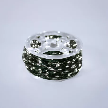 HOME ML1500WH micro LED-es fényfüzér, 150 m, 1500db hidegfehér micro LED, 8 program, időzítés, hálózati adapter, távirányító, kül- és beltéri kivitel