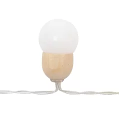   Home MLC20B LED-es gömb fényfüzér, 20 melegfehér LED, elemes, ~3m hossz, átlátszó vezeték, fa + műanyag