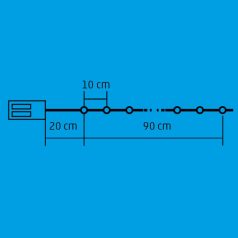   Home MLC 10/CS mini LED-es csillag fényfüzér, 0,9 m / 10 db melegfehér LED, állófényű, átlátszó vezeték, elemes, beltéri kivitel