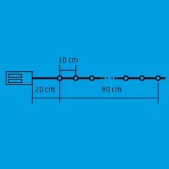   Home MLC 10/CS mini LED-es csillag fényfüzér, 0,9 m / 10 db melegfehér LED, állófényű, átlátszó vezeték, elemes, beltéri kivitel
