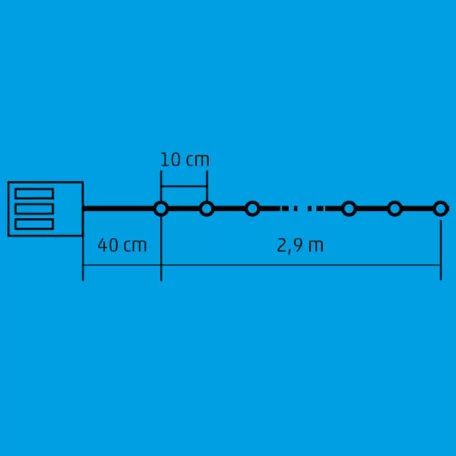Home MLC 30/M LED-es fényfüzér, beltéri kivitel, 30db színes LED, 2,9 méter