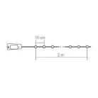 Home MLD 20/M micro LED-es fényfüzér, 2 m / 20 db színes micro LED, állófényű, átlátszó vezeték, gombelemes, beltéri kivitel