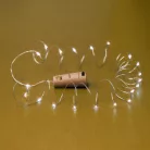 Home MLD 20/WW micro LED-es fényfüzér, 2 m / 20 db melegfehér micro LED, állófényű, átlátszó vezeték, gombelemes, dugó alakú elemtartó, beltéri kivitel