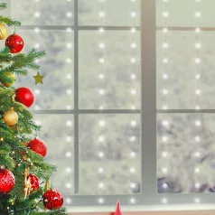   Home MLF 200/WH micro LED-es fényfüggöny, 3x2 m / 200 db hidegfehér micro LED, 8 fényprogram, távirányító, USB csatlakozó, beltéri kivitel