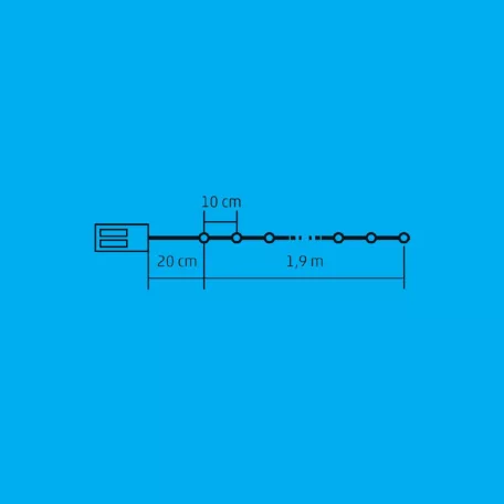 Home MLF 20/WW micro LED-es fényfüzér, 2 m / 20 db melegfehér micro LED, állófényű, átlátszó vezeték, gombelemes, lapos elemtartó, beltéri kivitel