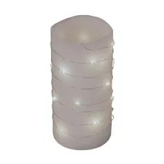   Home MLF 26/WH micro LED-es fényfüzér, 2 m / 20 db hidegfehér micro LED, állófényű, átlátszó vezeték, időzíthető, gombelemes, lapos elemtartó, beltéri kivitel