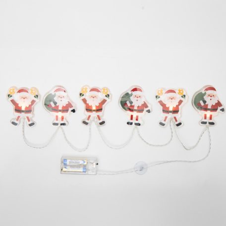 Home MLS6 LED-es mikulás fényfüzér, szilikon, 6db melegfehér LED, elemes tápellátás, beltéri kivitel