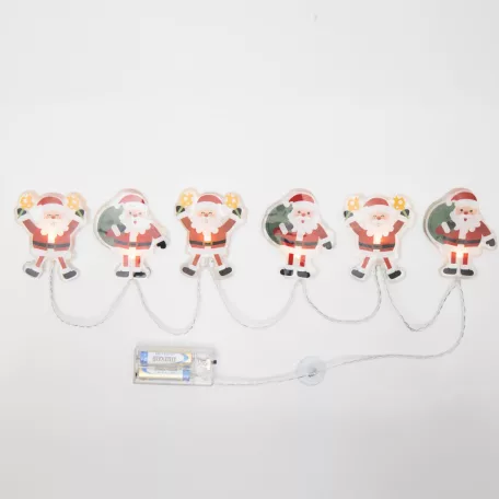 Home MLS6 LED-es mikulás fényfüzér, szilikon, 6db melegfehér LED, elemes tápellátás, beltéri kivitel