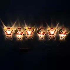   Home MLS6 LED-es mikulás fényfüzér, szilikon, 6db melegfehér LED, elemes tápellátás, beltéri kivitel