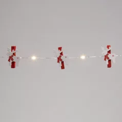 LED-es elemes fényfüzér, 20 LED, csipeszekkel