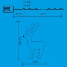 LED-es elemes fényfüzér, 20 LED, csipeszekkel