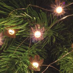   Home ML 23/WW micro LED-es fényfüzér, 1,9 m / 20 db melegfehér LED, rénszarvas, harang, angyal, hópehely fa figurákkal, átlátszó vezeték, elemes, beltéri kivitel