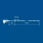 Home ML 80/WH micro LED-es fényfüzér, 7,9 m / 80 db hidegfehér micro LED, állófényű, vékony vezeték, hálózati adapter, kül- és beltéri kivitel