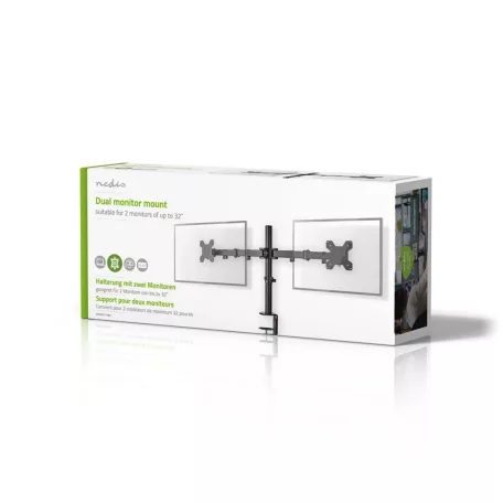 Asztali Monitor Tartó | 2 Képernyő | 15 - 32 " | 75x75 / 100x100 | Dönthető Forgatható