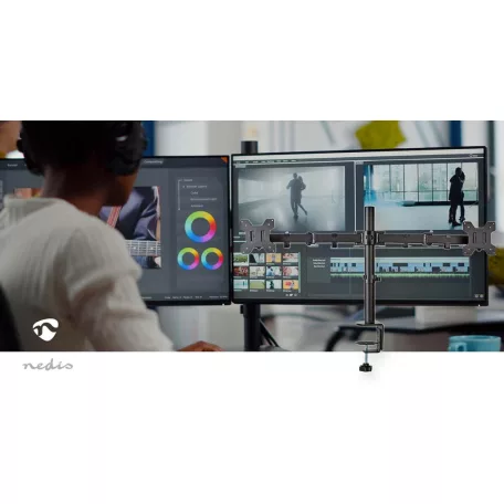 Asztali Monitor Tartó | 2 Képernyő | 15 - 32 " | 75x75 / 100x100 | Dönthető Forgatható