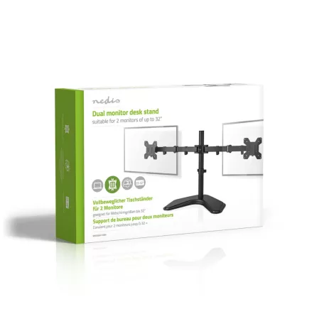 Asztali Monitor Tartó | 2 Képernyő | 15 - 32 " | 75x75 / 100x100 | Dönthető Forgatható