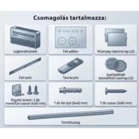 HOME MONOBLOCK12 monoblokkos hűtő-fűtő klíma, 3,5 kW, 4 üzemmód, PTC kiegészítő fűtés, wifi, távirányító, LED kijelző