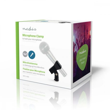 Mikrofon Clamp | Tartó átmérő: 40 mm-es mm | Csavarmenet mérete: 3/8 / 5/8 " | Fekete