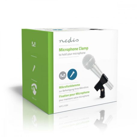 Mikrofon Clamp | Tartó átmérő: 40 mm-es mm | Csavarmenet mérete: 3/8 / 5/8 " | Fekete