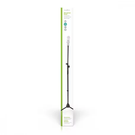 Mikrofon állvány | Láb Alap | Magasság tartomány: 950-1650 mm | Maximális kar hosszúság: 800 mm | ABS / Alumínium | Fekete