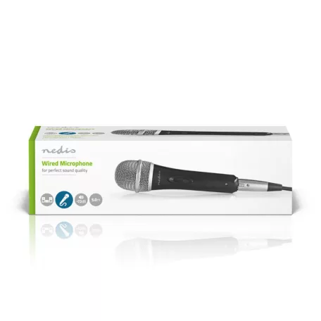 Vezetékes mikrofon | Kardioid | Levehető Kábel | 5.00 m | 50 Hz - 15 kHz | 600 Ohm | -72 dB | Integrált kapcsoló | Utazó tokot tartalmaz | Fém | Fekete / Szürke