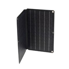   HOME MSC10W hordozható napelemes USB töltő, összecsukható, 10Watt, 2xUSB, LED töltésjelző, felakasztható, tartozék karabinerekkel