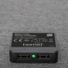 HOME MSC10W hordozható napelemes USB töltő, összecsukható, 10Watt, 2xUSB, LED töltésjelző, felakasztható, tartozék karabinerekkel