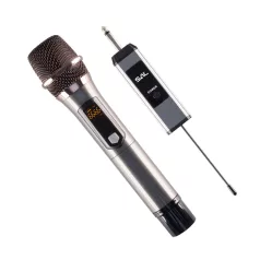   SAL MVN310 Professzionális vezeték nélküli mikrofon szett, kb.40m hatótávolság, fém mikrofon és fém vevőegység, automatikus párosítás, elem nélküli működés, tölthető, 16 UHF csatorna a zavarmentes vételért