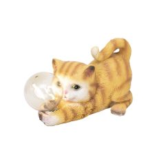   Home MX649M napelemes kerti lámpa, macska villanykörtével, 1 db melegfehér filament LED, 300 mAh akkumulátor, 625 g, műgyanta