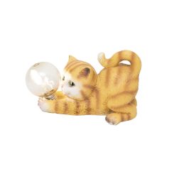   Home MX649M napelemes kerti lámpa, macska villanykörtével, 1 db melegfehér filament LED, 300 mAh akkumulátor, 625 g, műgyanta