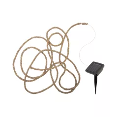   HOME MXROPE napelemes fényfüzér kötélen, 52 db melegfehér LED, 2 üzemmód, 5 méter hosszú, cserélhető akkumulátor