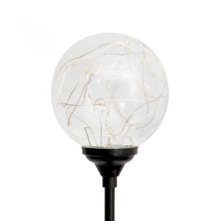Home Napelemes üveggömb dekoráció meleg fehér micro LED füzérrel mx624