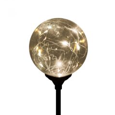   Home Napelemes üveggömb dekoráció meleg fehér micro LED füzérrel mx624