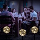 Home Napelemes üveggömb dekoráció meleg fehér micro LED füzérrel mx624