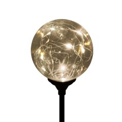   Home MX 624 napelemes kerti lámpa, 20 microLED, üveg, időjárásálló, automatikus, melegfehér