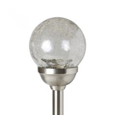   Home MX 826 napelemes kerti lámpa, üveggömb, 1 db LED, fém és üveg, színváltó vagy fehér LED, automatikus