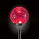 Home MX 826 napelemes kerti lámpa, üveggömb, 1 db LED, fém és üveg, színváltó vagy fehér LED, automatikus