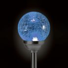 Home MX 826 napelemes kerti lámpa, üveggömb, 1 db LED, fém és üveg, színváltó vagy fehér LED, automatikus